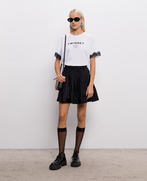 Twinset White T-shirt with textured logo 262TP2304