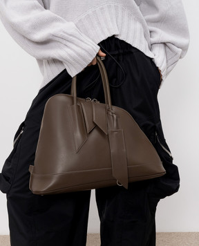 The Attico Brown leather tote bag 261WAH00064LBT019AA