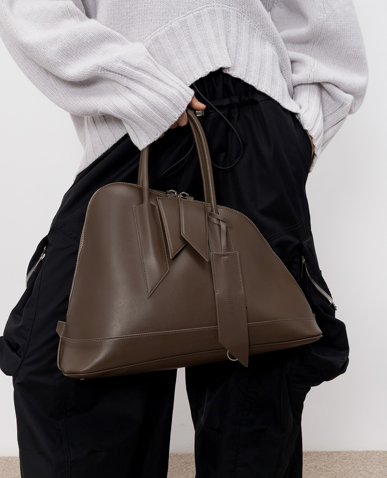 Brown leather tote bag The Attico 2