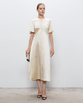 JOSEPH Aura beige silk midi dress JF009934