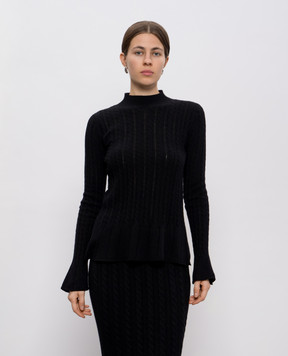 Twinset Black golf with patterned wool 252TP3321