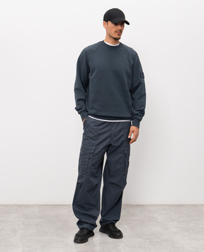 Stone Island Blue sweatshirt with logo patch L1S156100028S0F42