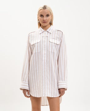 Off-White Roxy white striped shirt dress 2DG00FS26FAB001