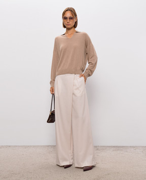 Peserico Beige wool pullover with lurex A99271F1809771