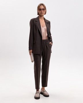 Peserico Brown wool and cashmere jacket A01747A03358