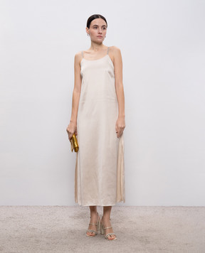 Peserico Beige midi dress with monil chain A0205906638