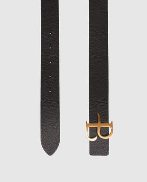 Ballantyne Black leather belt with monogram BLA020ULE13