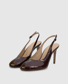 Babe Pay Pls Burgundy patent leather slingbacks 237804LA