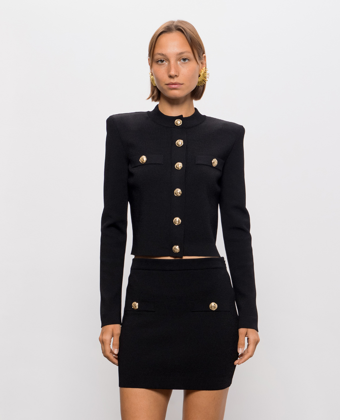 Black cardigan with accent shoulders Balmain 3