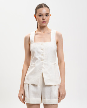 Faithfull Jackie white linen vest FFC11WHT