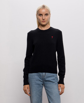 Ami Paris Ami de Coeur black wool jumper FKS826001