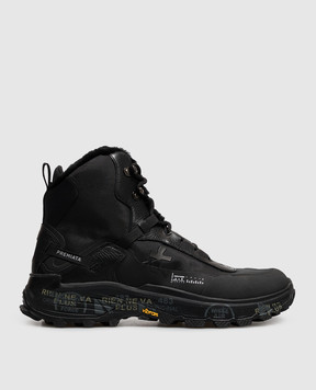 Premiata Black Trivor boots with fur TRIVORU