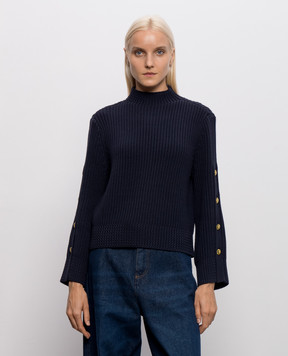 Twinset Blue sweater with slits 262TP3170