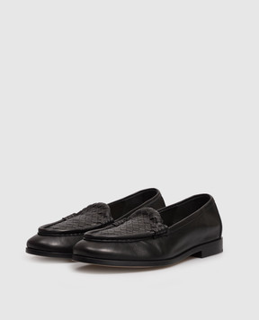 Bottega Veneta Black Intrecciato leather loafers 876126VBSDO
