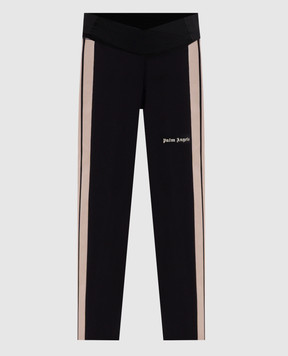 Palm Angels Black leggings with logo print PWVG022S26FAB001