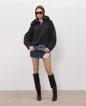 The Attico Grey wool and cashmere sweater with emblem 261WCK00134KWS011AA