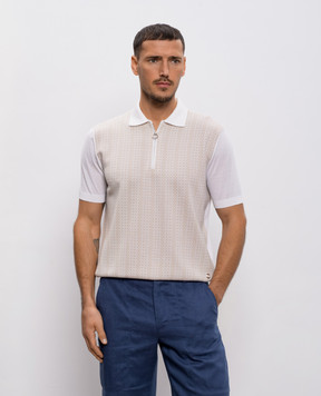 Stefano Ricci White patterned silk polo shirt W505038P31W26109