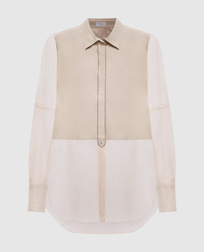 Brunello Cucinelli Beige blouse with monil chain MP091MQ406