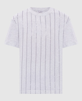 Brunello Cucinelli Grey melange T-shirt with sequins M0T81SO800