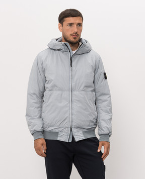 Stone Island Blue jacket with logo patch L2S154100110S0A23