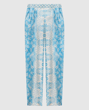 MANTERO 1902 Doris blue silk pants 0227A2811T0879N