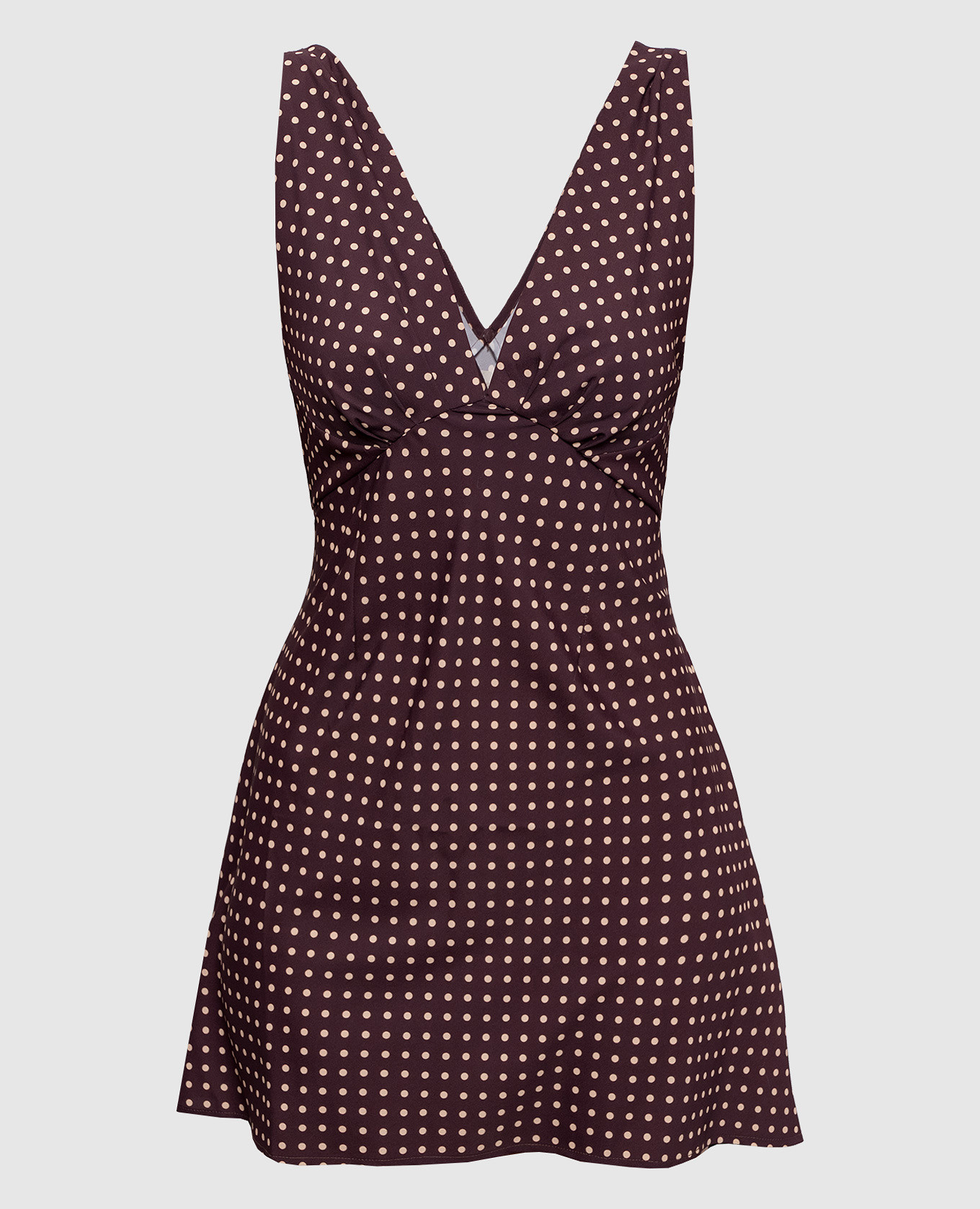 

Graciela brown polka dot mini dress Faithfull