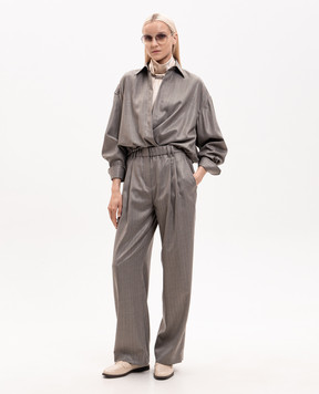 Brunello Cucinelli Gray wool blouse MP189M1J06
