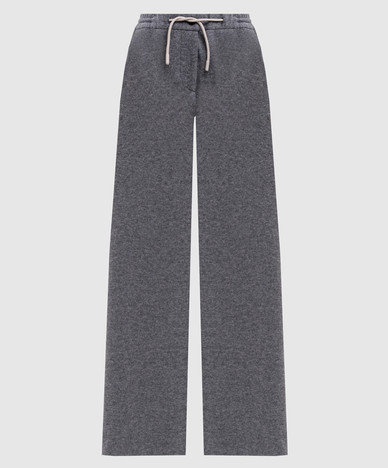 Gray wool and cashmere pants