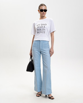 Victoria Beckham Alina blue flared jeans with logo patch 1126DJE007252BS