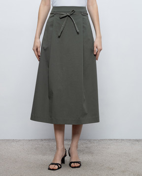 Peserico Green skirt with monil chain P05699A01037