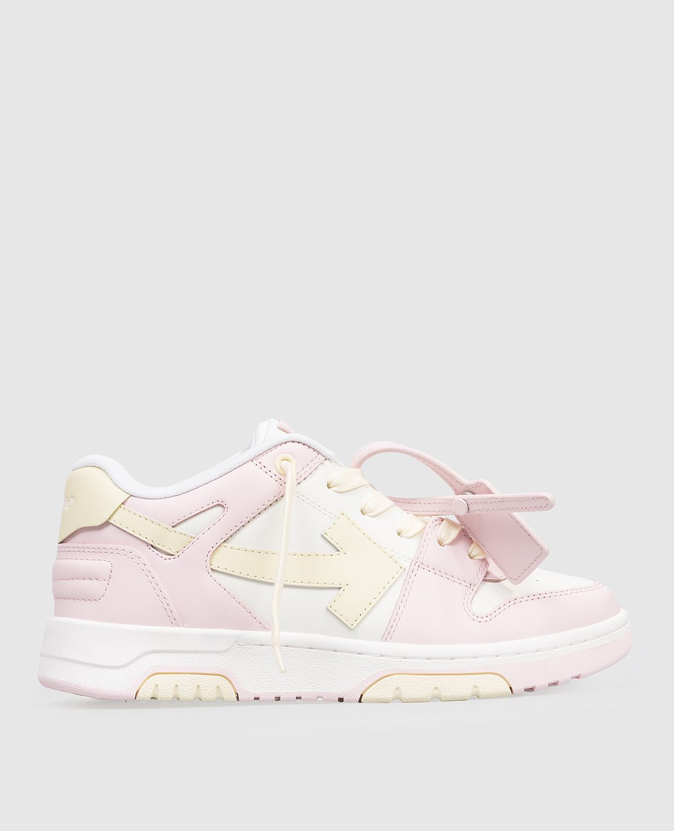 Out Of Office Kids Pink Leather Sneakers with Logo