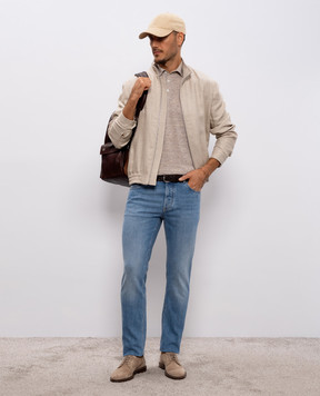 Brunello Cucinelli Beige polo with linen M2L00315