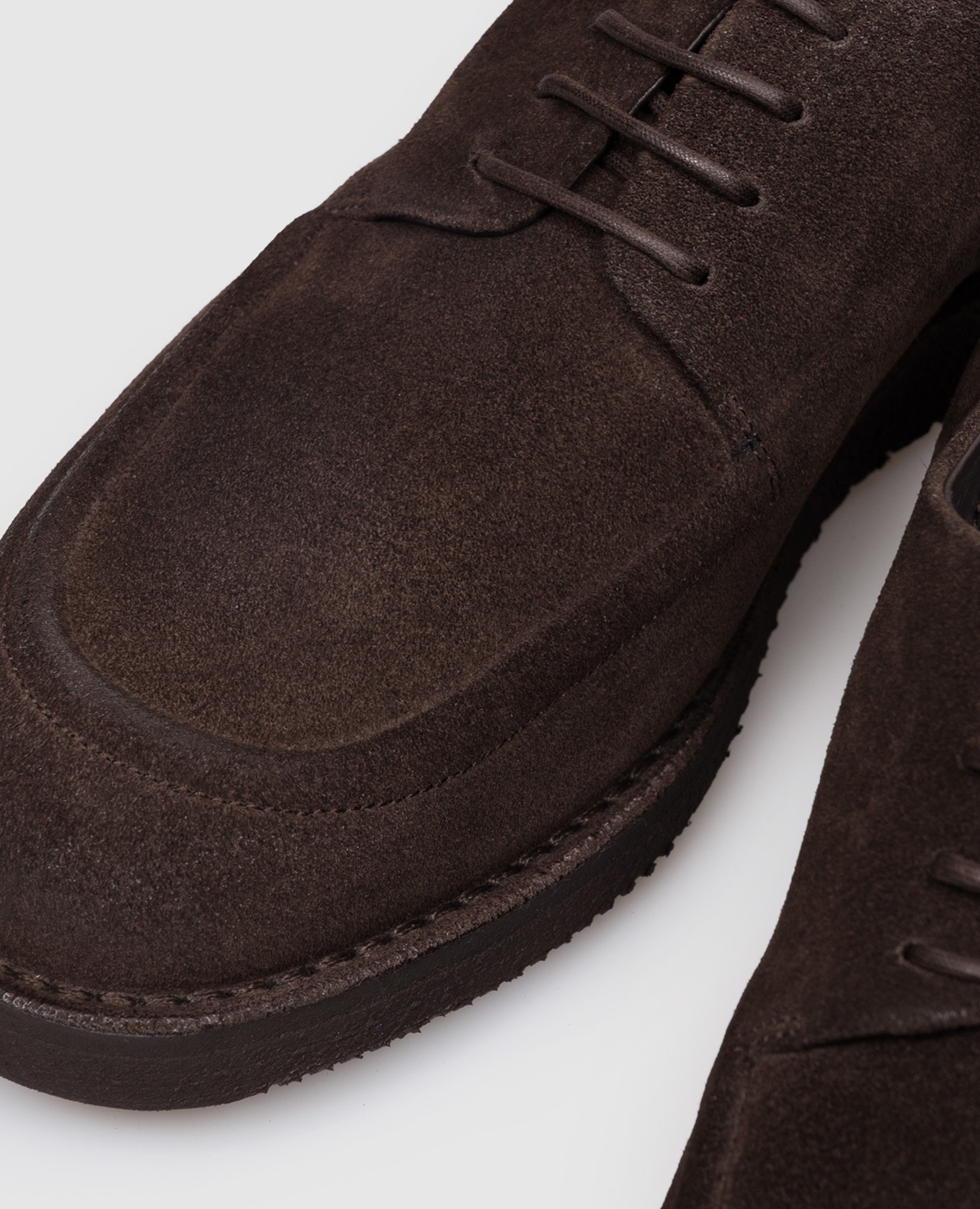 Brown suede derby shoes Pantanetti 5