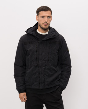 Stone Island Black jacket with logo patch L2S15Q100007S0405