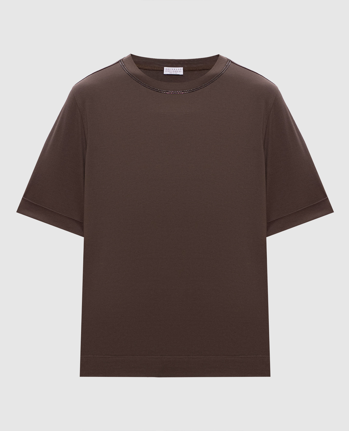 Brown T-shirt with monil chain