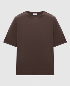 Brunello Cucinelli Brown T-shirt with monil chain M0T81BZ100