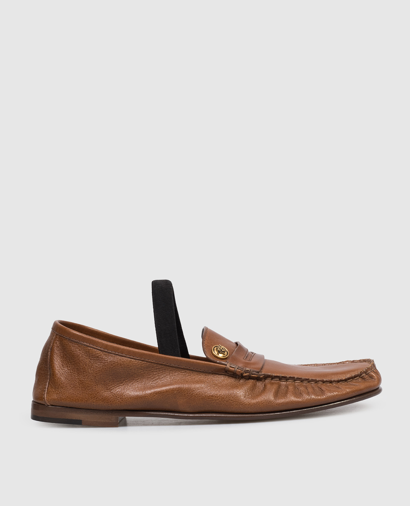 Brown leather loafers Guanto