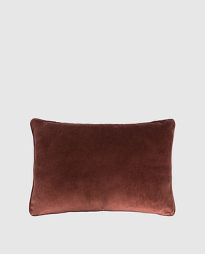 Les Ottomans Brown decorative velvet pillow with silk EBC7840X60