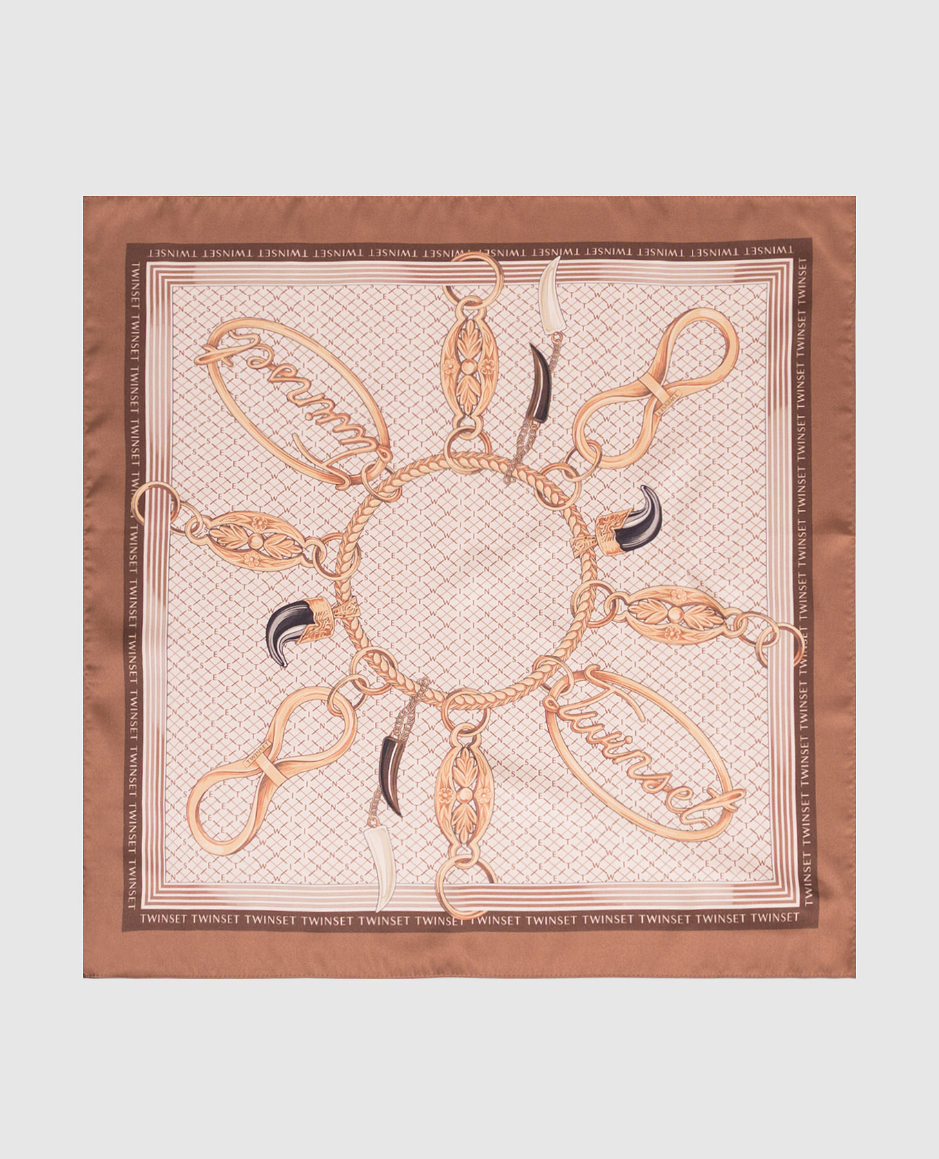 Beige printed scarf