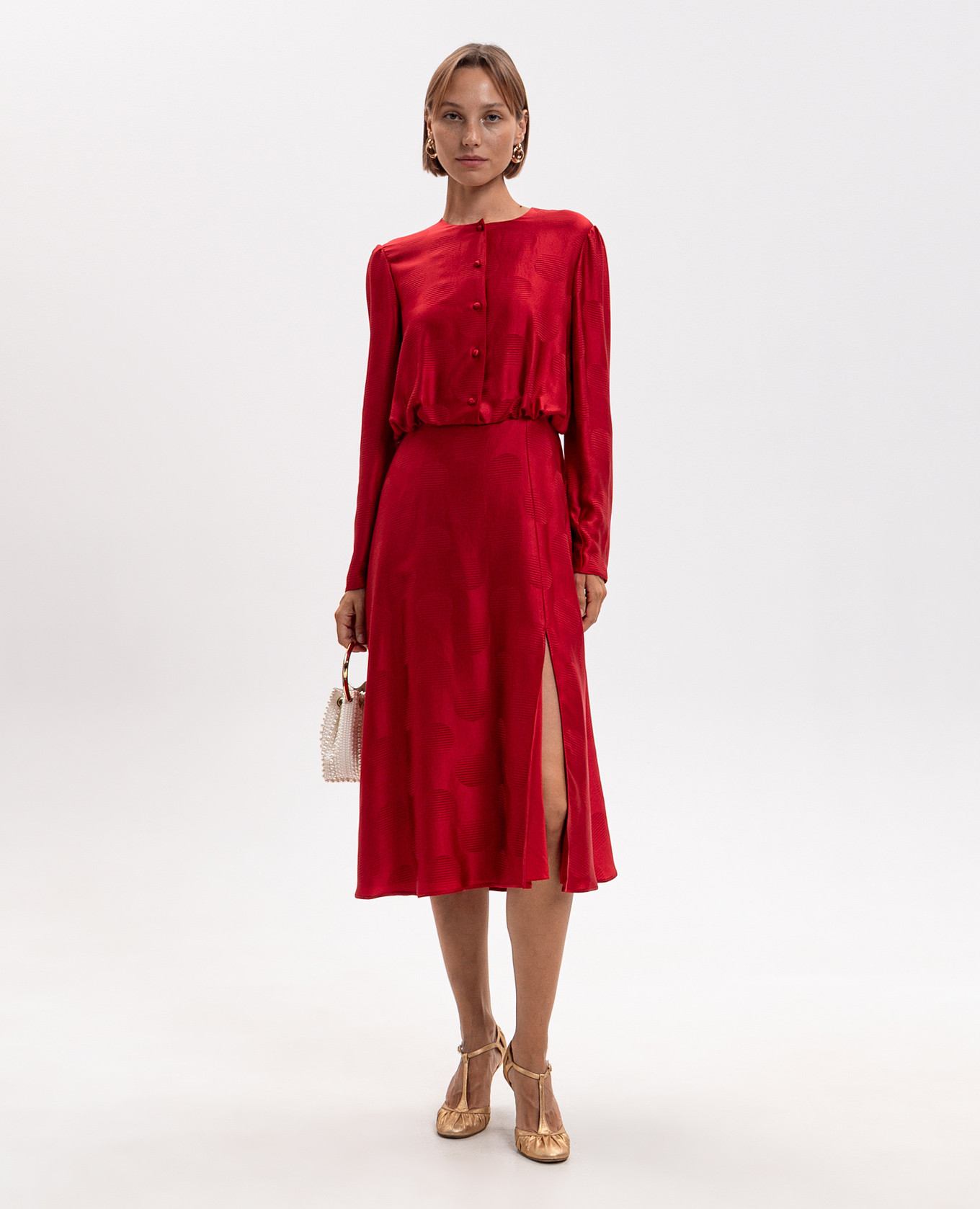 Red silk dress Valentino 2