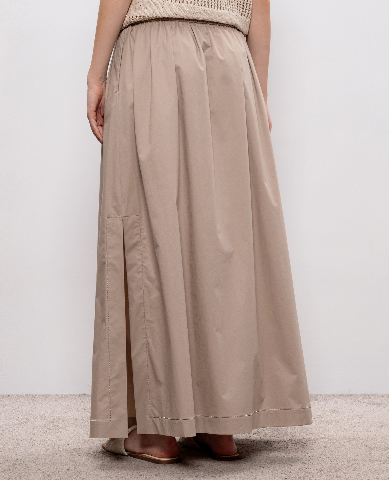 Beige maxi skirt with slits Peserico 4