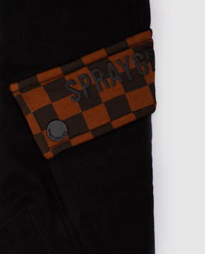 Sprayground Kids' black joggers with textured logo SPY1492