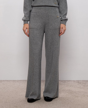 Victoria Beckham Alina gray wool and cashmere pants 1426KTR007703A