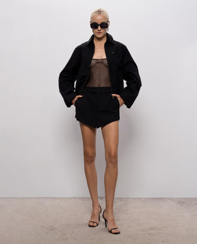 Vetements Black bodysuit with textured logo WH27BO124B