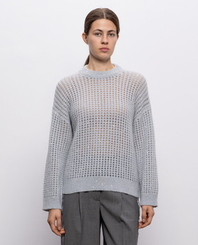 Peserico Blue openwork alpaca wool jumper A99247F05G9100