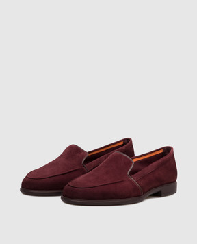 Santoni Burgundy suede loafers WULB72051GC2SAEA