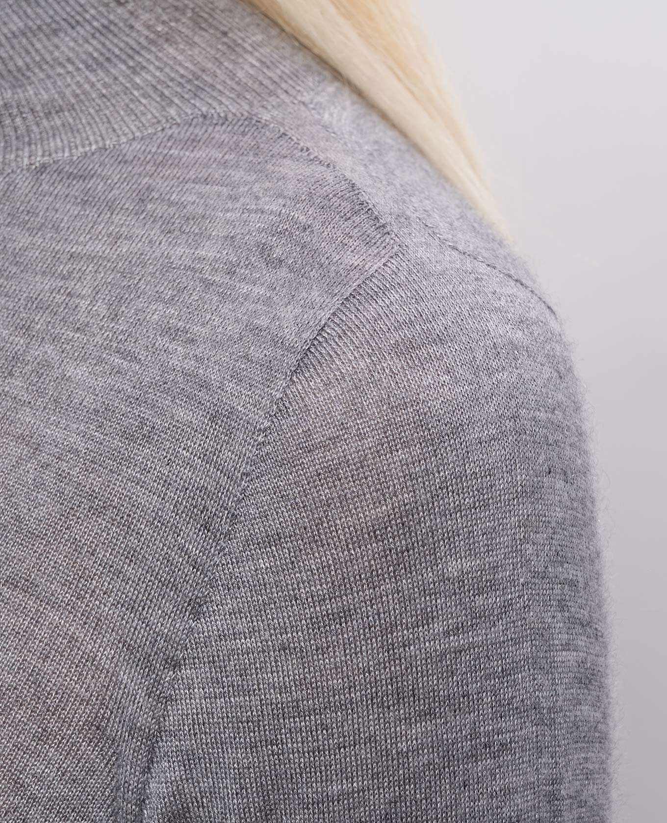 Grey melange cashmere and silk turtleneck Fabiana Filippi 5