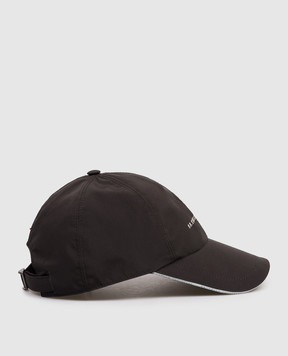 Brunello Cucinelli Black cap with embroidered emblem MM4799859