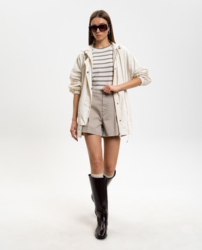 Yves Salomon Army Beige windbreaker with hood 26EFV03373L04W