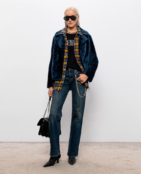 R13 Patchwork checkered shirt R13WR733R940B